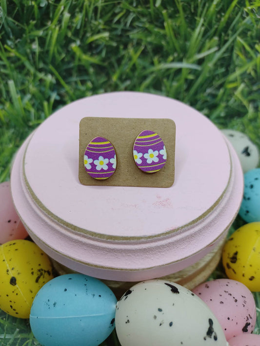 Purple Easter Egg Earrings
