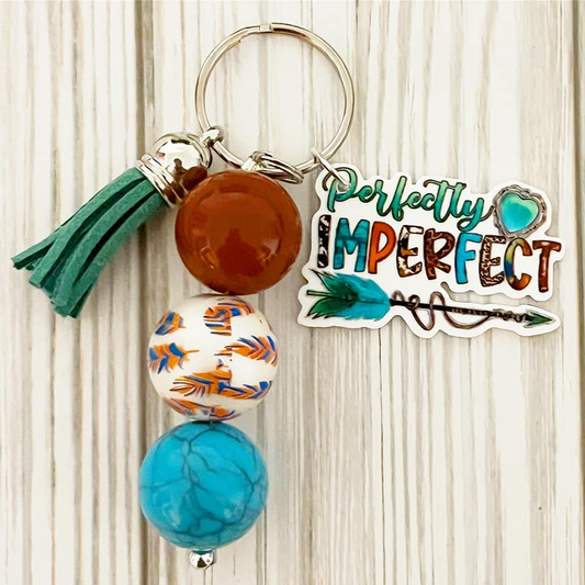 Perfectly Imperfect Beaded Keychain w/ Tassel