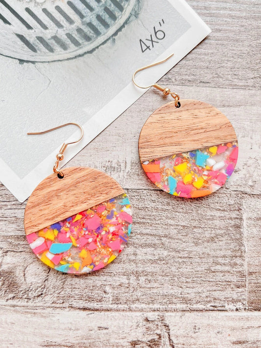 Speckled Colored Acrylic Earrings