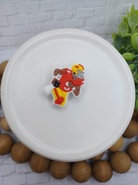 Red & Yellow Football Player Shoe Charm Accessory