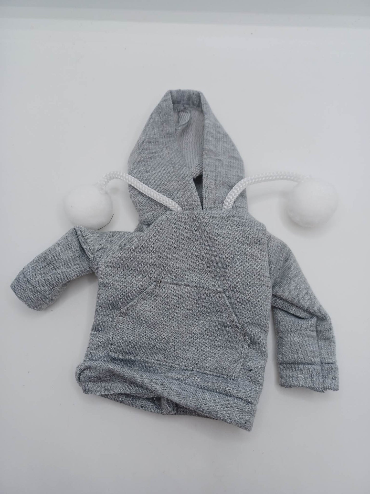 Grey Hooded Sweatshirt w/ White Poms