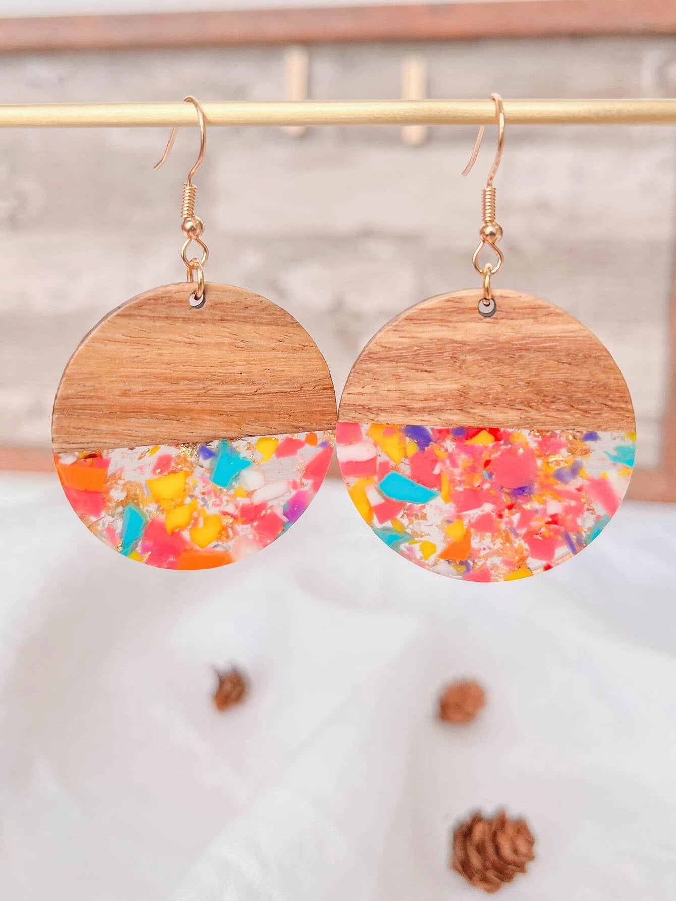 Speckled Colored Acrylic Earrings