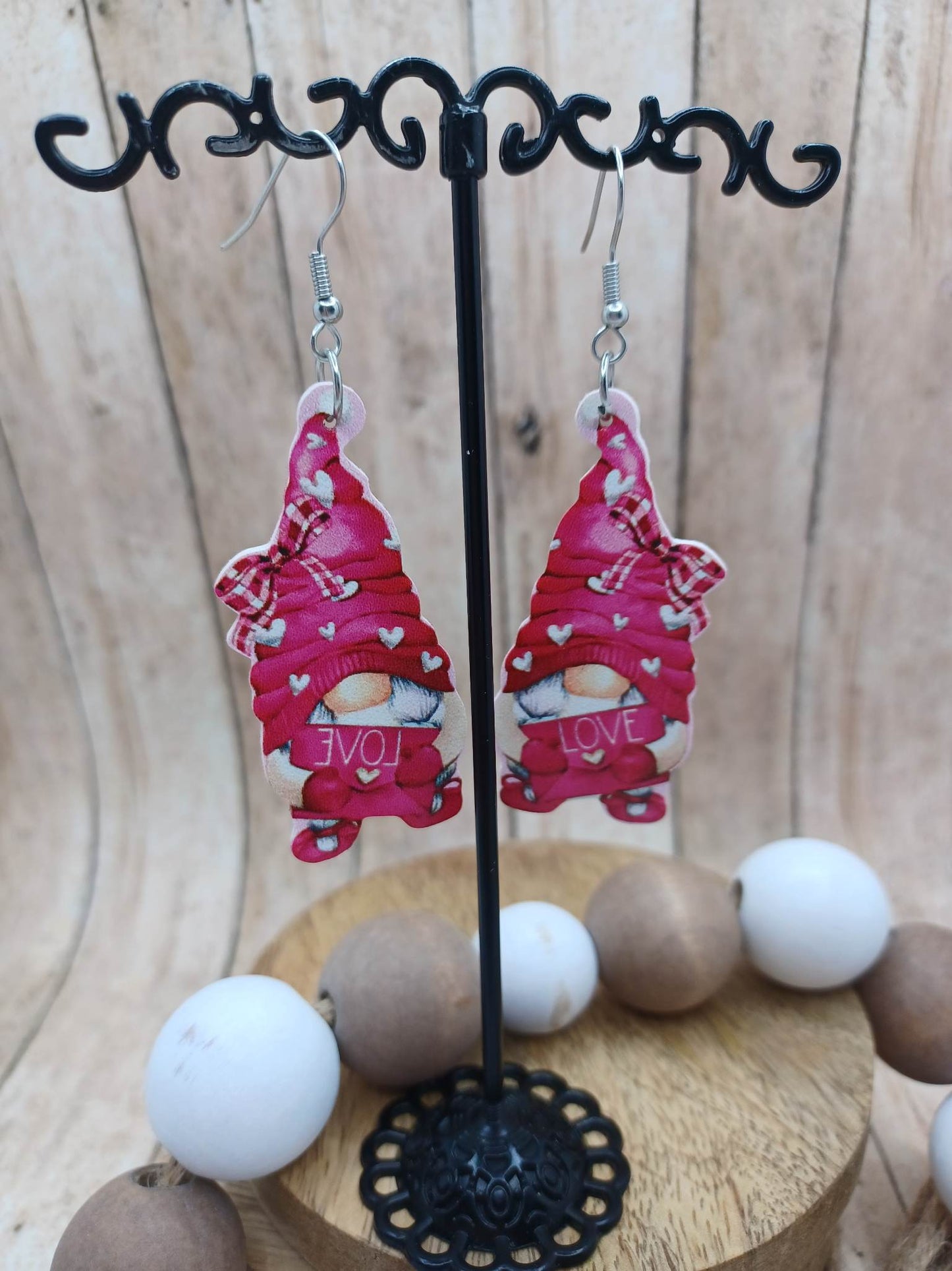 Gnome Holding a Love Envelope Earrings