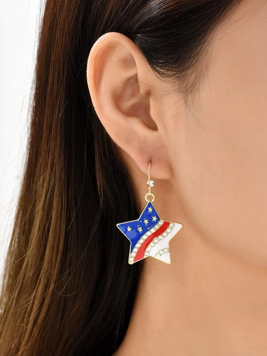 Red, White, & Blue Star Earrings