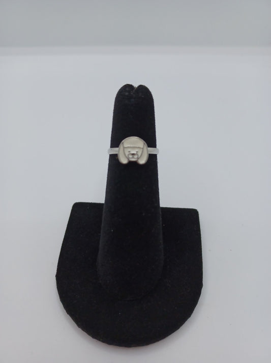 White Poodle Dog Ring