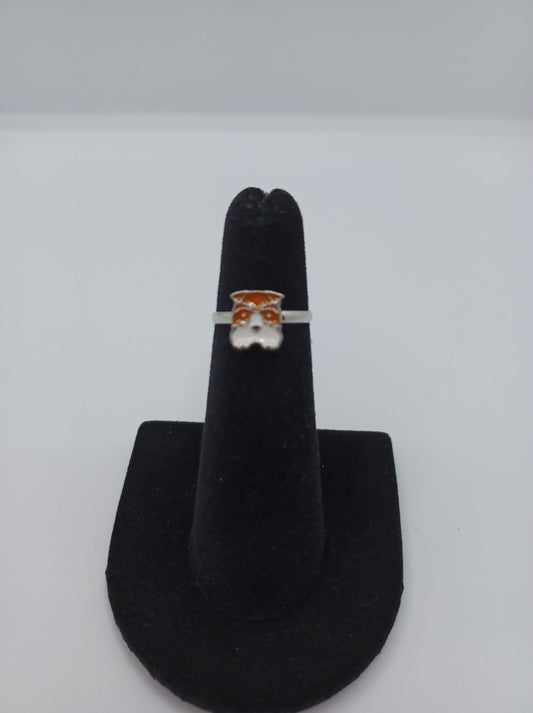 Brown & White Dog Ring
