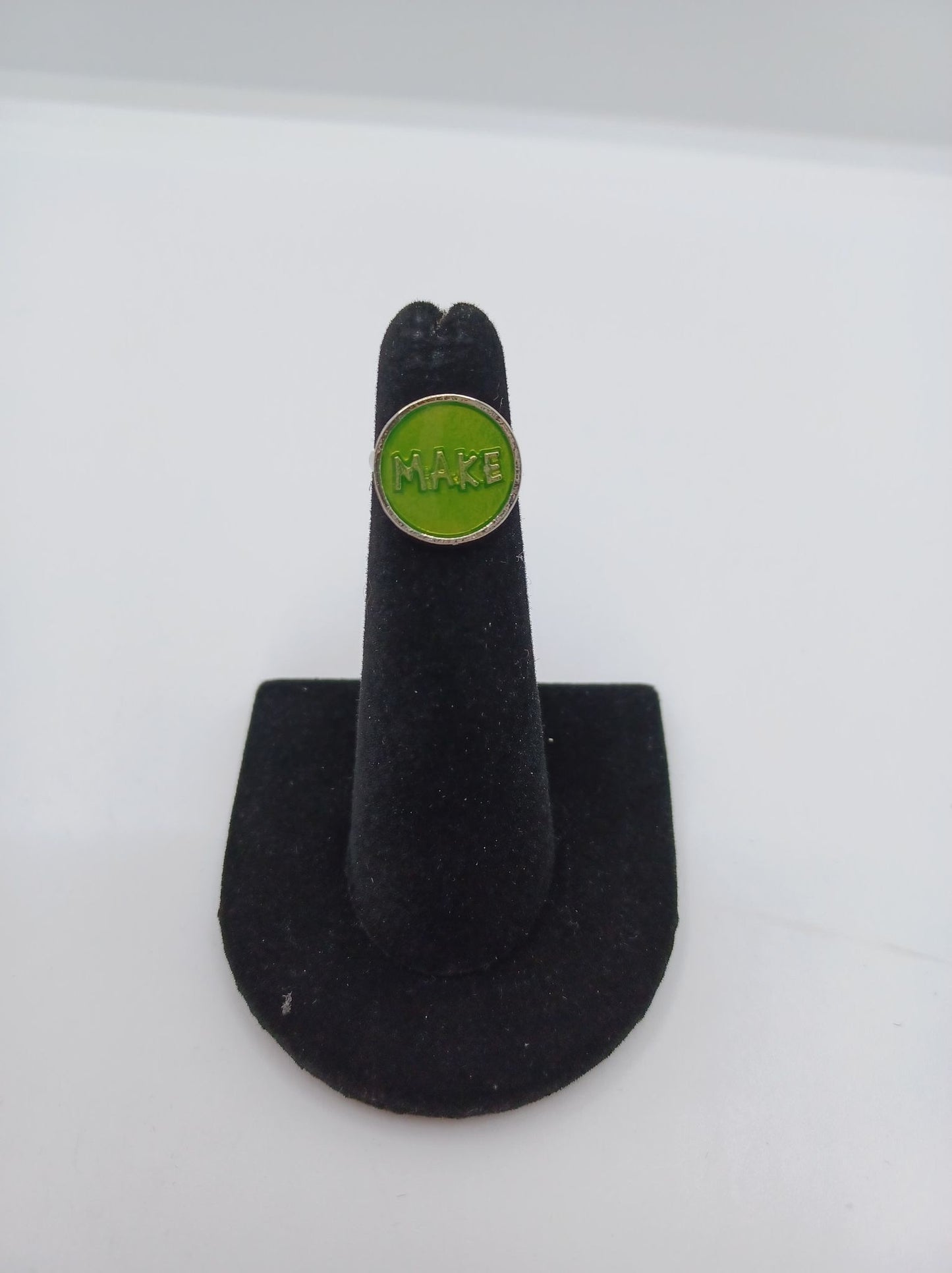 Green Inspirational "Make" Ring