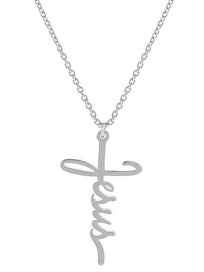 Silver "Jesus" Necklace