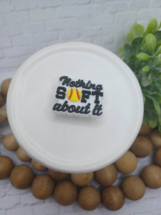 Nothing Soft About it Softball Shoe Charm Accessory