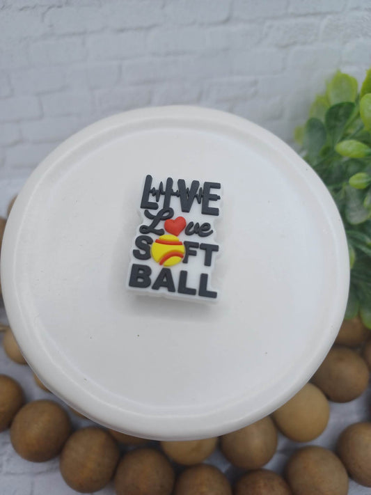 Life Love Softball Shoe Charm Accessory