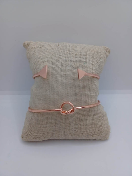 Rose Gold Cuff & Reverse Cuff Bracelet Set