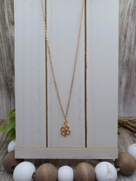 Gold Shamrock Necklace
