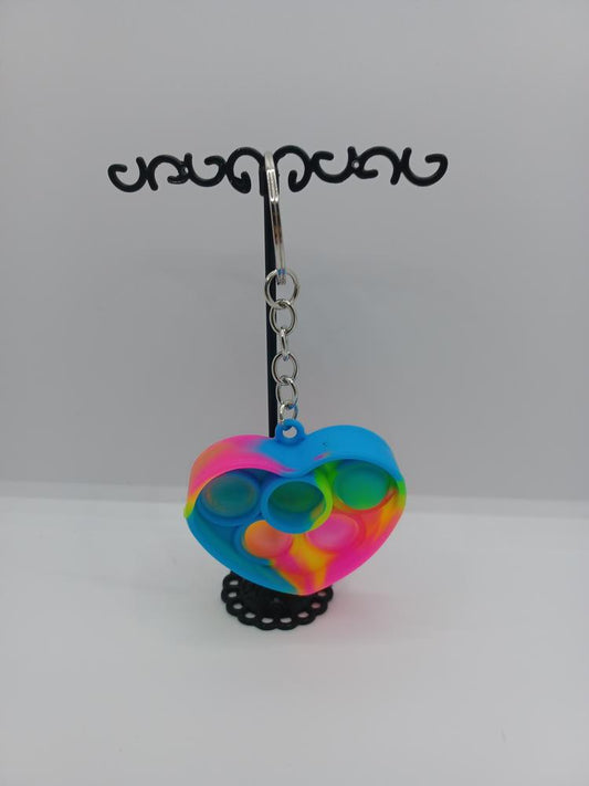 Rainbow Heart Keychain Pop-It