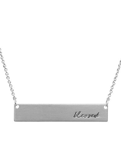 Silver Blessed Bar Necklace