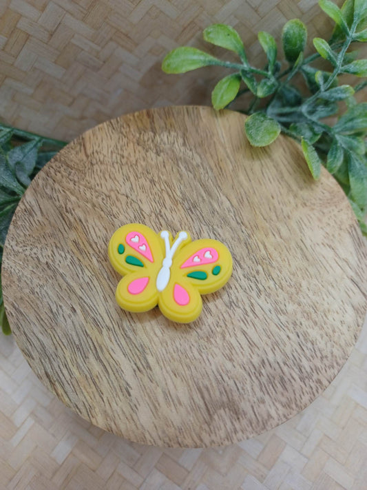Yellow Butterfly Shoe Charm Accessory