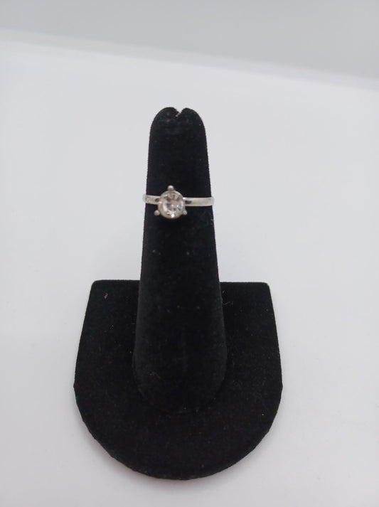 Silver Ring w/ White Rhinestone