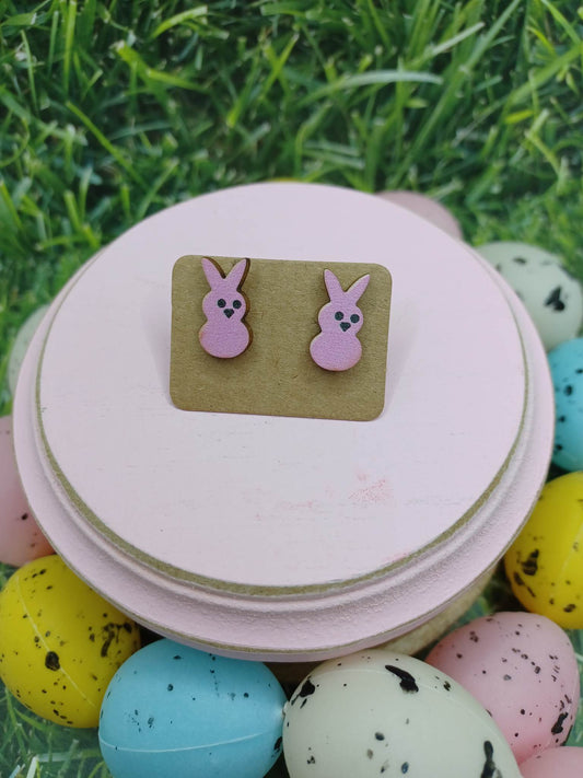 Pink Easter Bunny Earrings