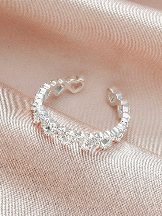 Silver Heart Adjustable Ring