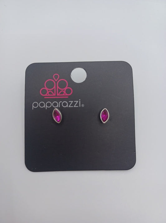 Rounded Oval Shaped Hot Pink Earrings