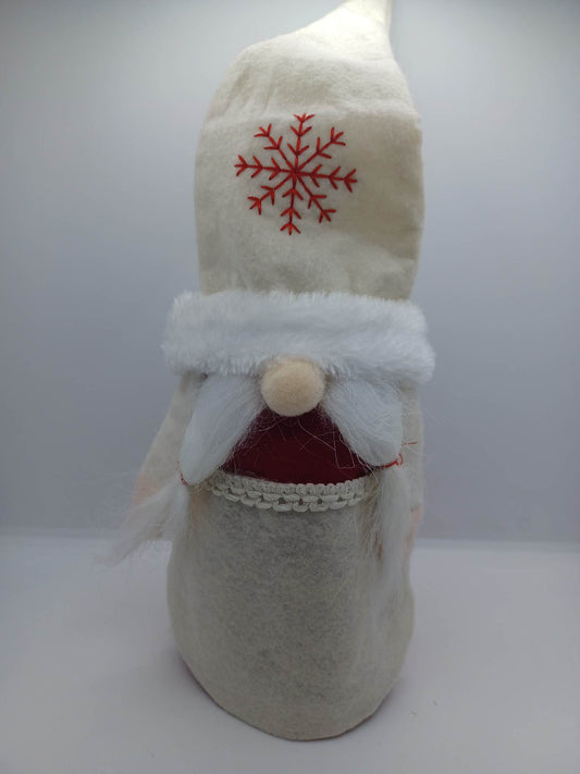 Red & White Gnome Wine Bottle Holder