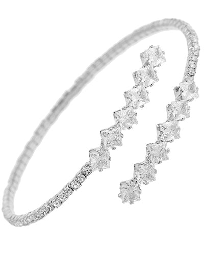 Memory Wire Flex Cuff/Coil Bracelet w/ Rhinestones