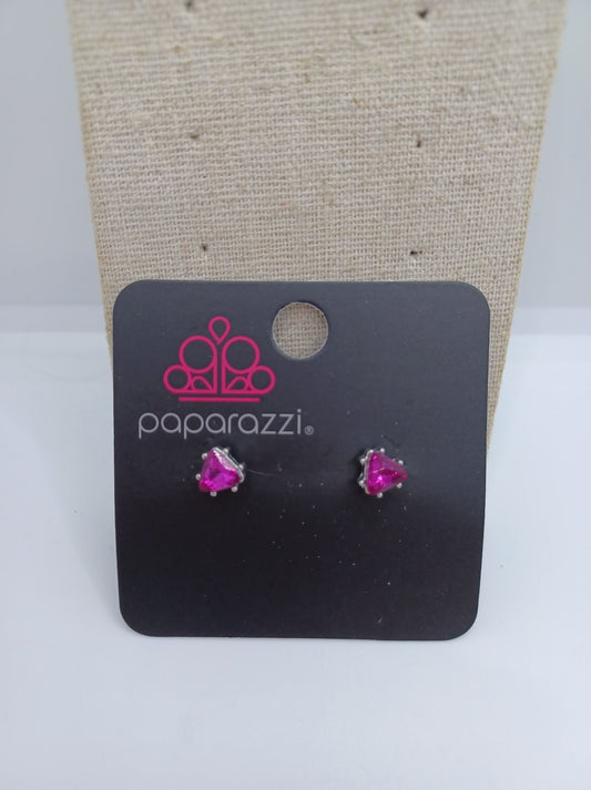 Hot Pink Heart Shaped Earrings