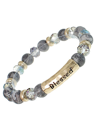 Blue "Blessed" Bracelet