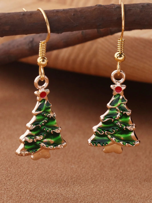 Dainty Christmas Tree Earrings
