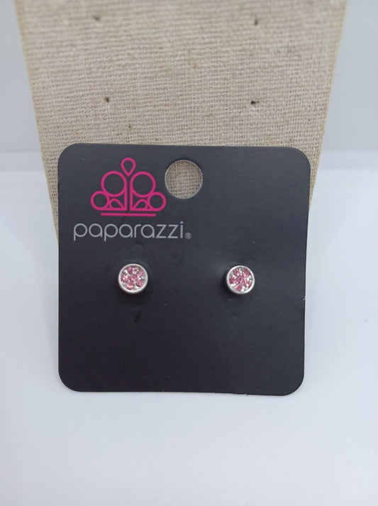 Light Pink Druzy Style Earrings