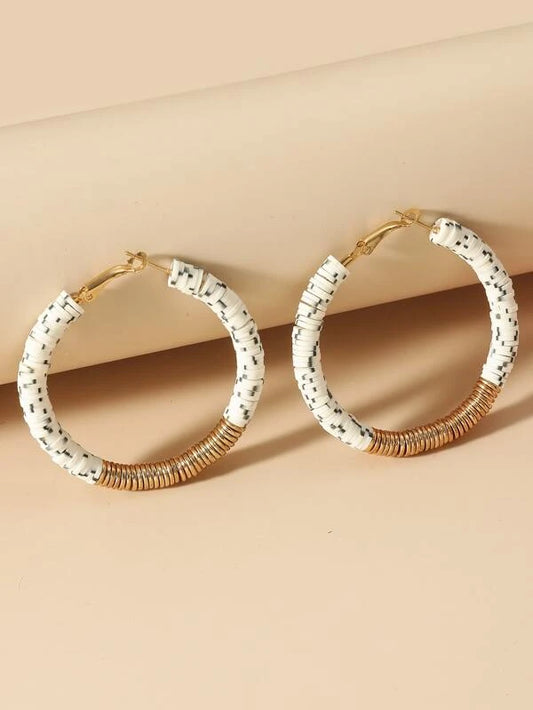 Clay Disc Style Hoop Earrings