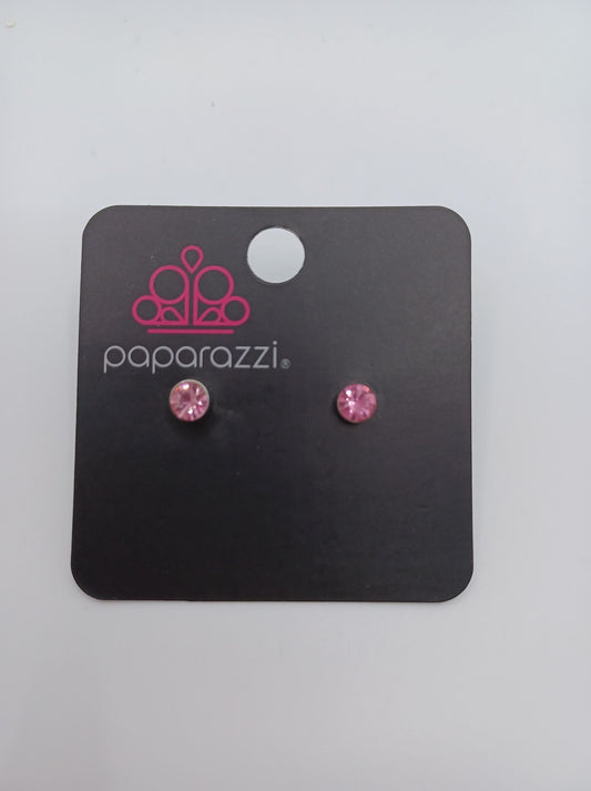 Light Pink Circle Rhinestone Earrings