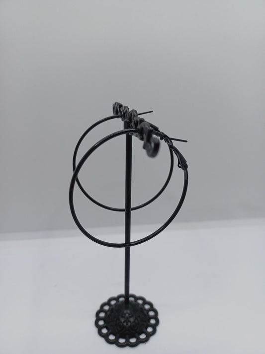 Black Hoop Earrings