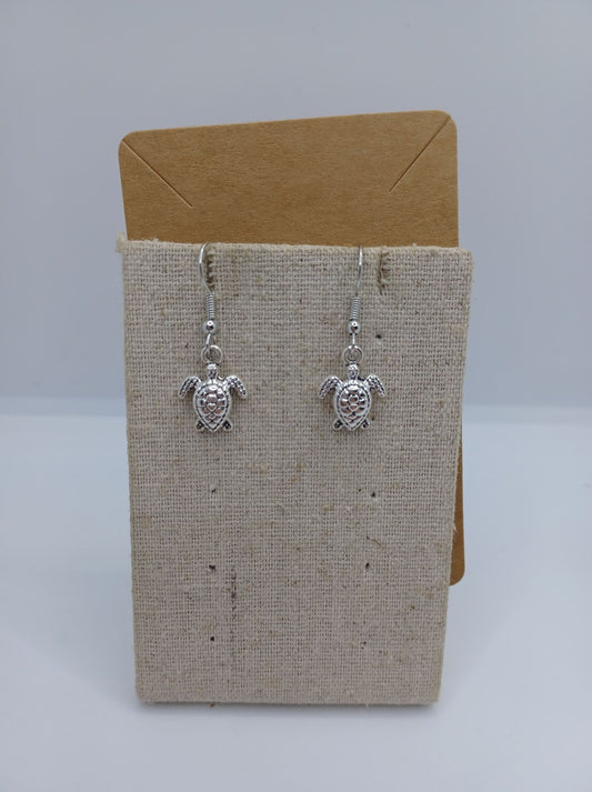 Silver Sea Turtle Earrings