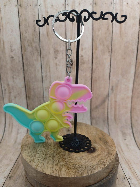 Pastel Dinosaur Pop It Keychain
