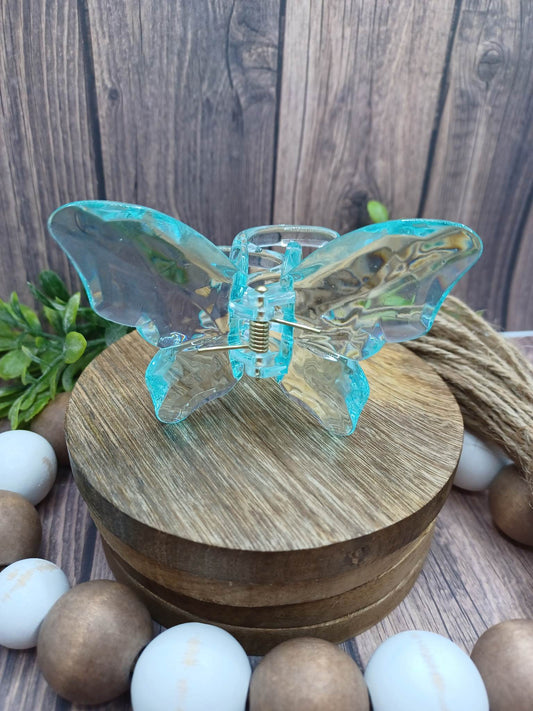 Light Blue Butterfly Jaw Clip