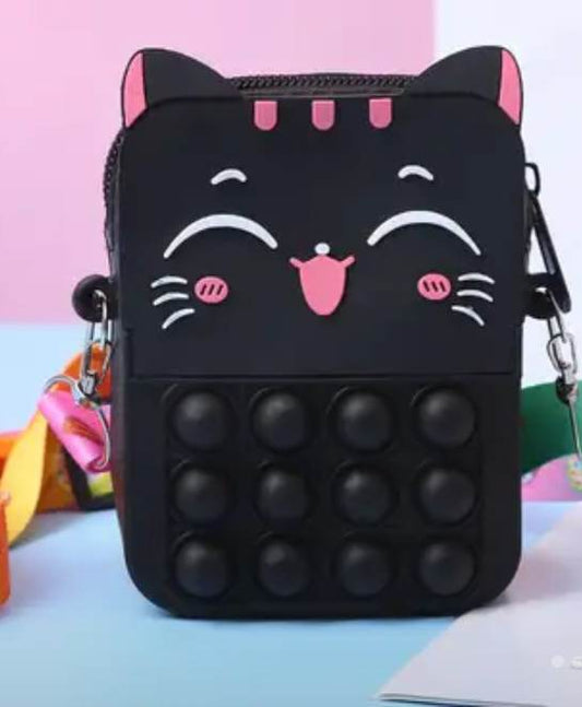Black Kitty Pop It Purse