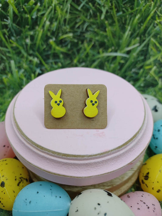 Yellow Easter Bunny Earrings