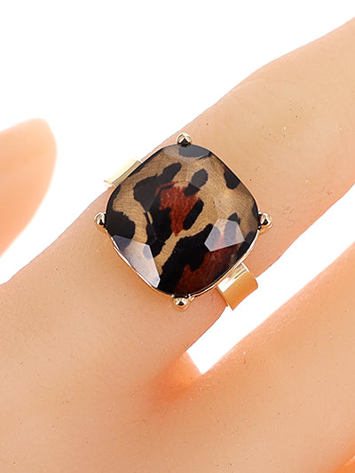 Leopard Adjustable Ring