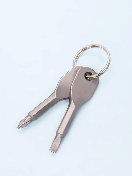 Silver Keychain Hand tool - Phillips & Flat Head Keychain