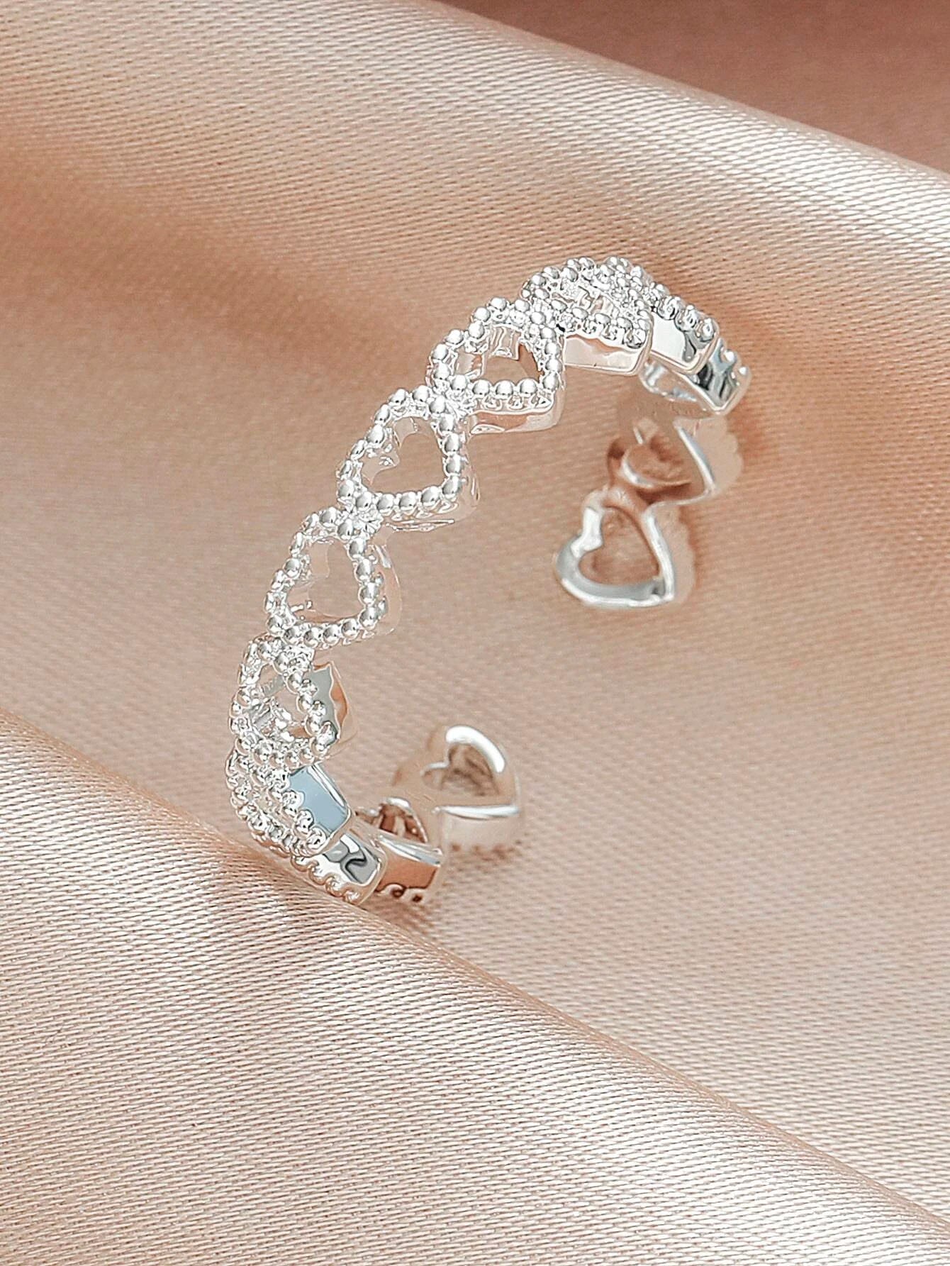 Silver Heart Adjustable Ring