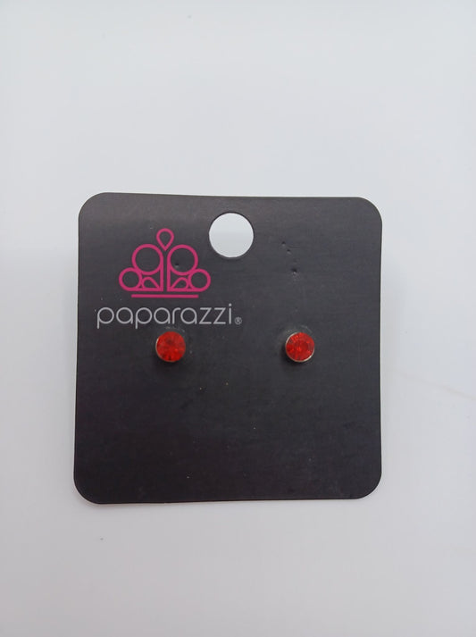 Red Rhinestone Circle Earrings