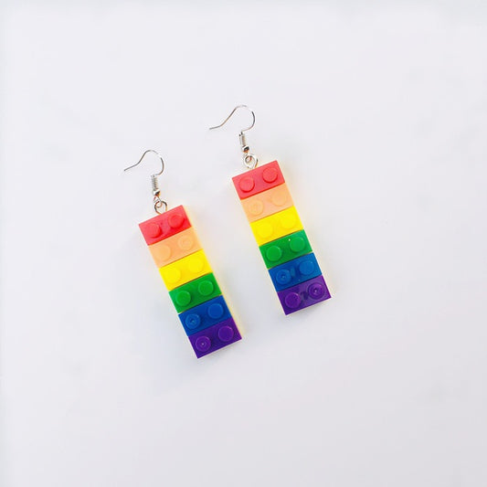 Rainbow Building Block Earrings