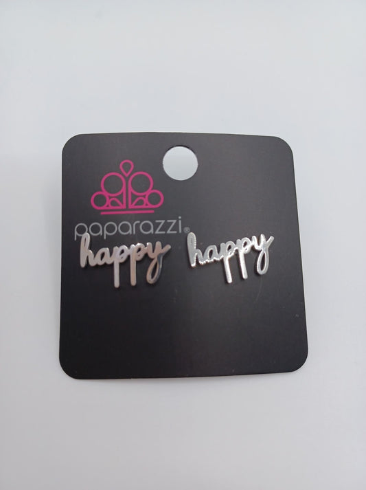 Silver "Happy" Earrings