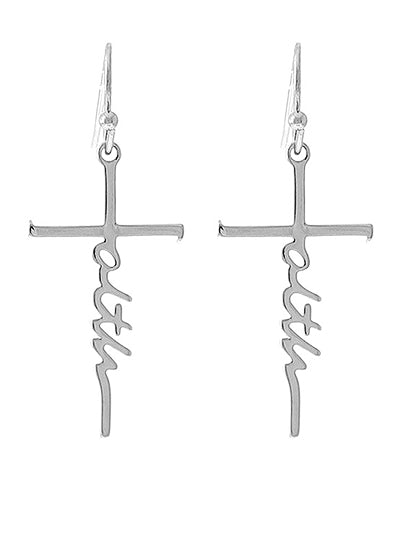 Silver "Faith" Earrings