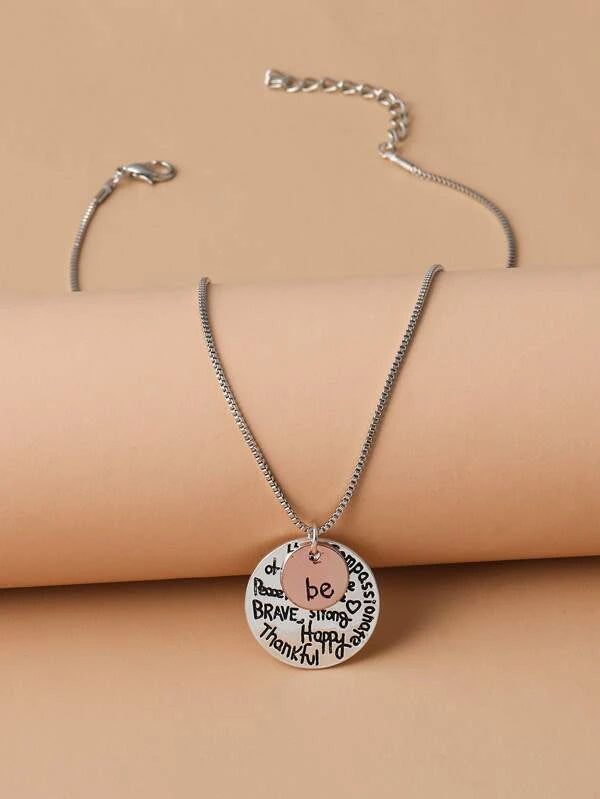 "Be" Silver Inspirational Necklace