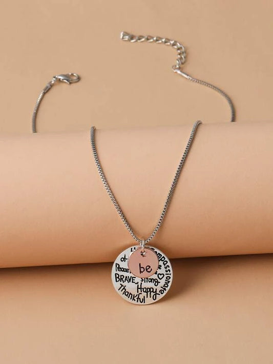 "Be" Silver Inspirational Necklace