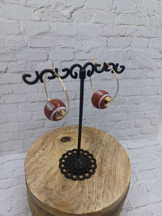 Football Hoop Style Earrings