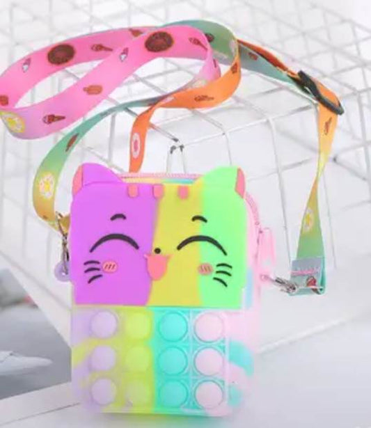 PREORDER - Rainbow Kitty Pop It Purse