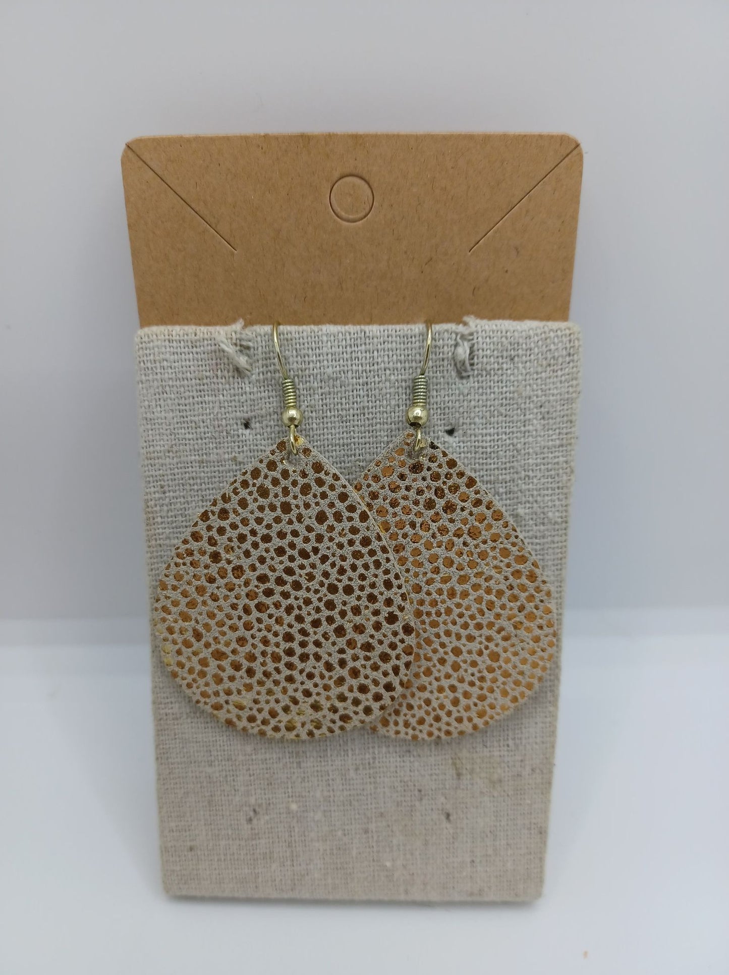 Glitter Teardrop Leather Style Earrings