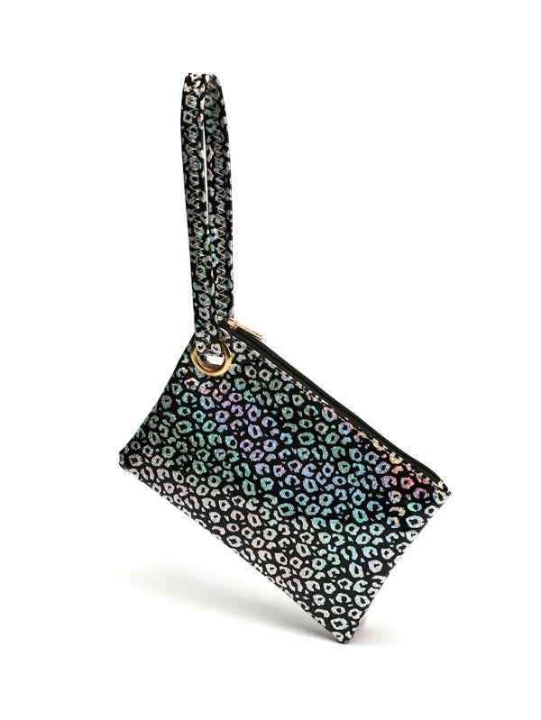 Leopard Clutch with Wristlet